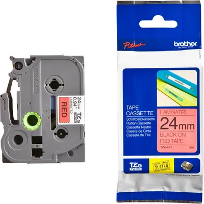 Produktbild von Brother TZE-451, Schwarz auf rot, TZ, Philippinen, 5 Jahr(e), Brother, 2,4 cm