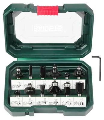 Produktbild von Fräser Set 12tlg. für Holz mit 8mm Schaft, Hartmetall, für Oberfräsen