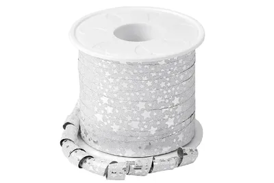 Immagine prodotto di PRÄSENT 20109-631 PRÄSENT Geschenkband Glitter Star mattglänzend silber 10,0 mm x 100,0 m