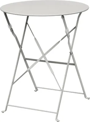 Produktbild von Bolero runder klappbarer Terrassentisch Stahl grau 60cm