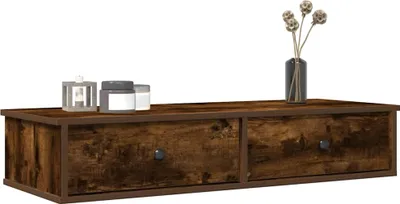 Productafbeelding van Maison Exclusive - Wandplank met lades, gerookt eikenhout, 100x37,5x19 cm