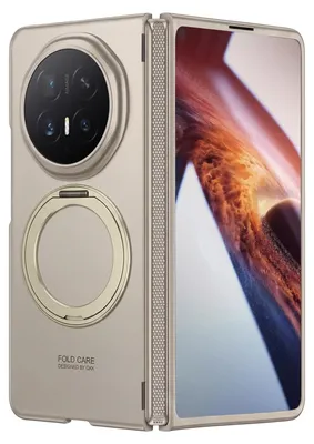 Immagine prodotto di Custodia protettiva completa per Honor Magic V6, con supporto ad anello e vetro temperato, colore grigio