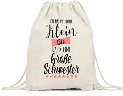 Produktbild von Ich Bin Vielleicht Klein Aber Bald Große Schwester Turnbeutel Gymsack Nachwuchs Schwangerschaft Geschenkidee