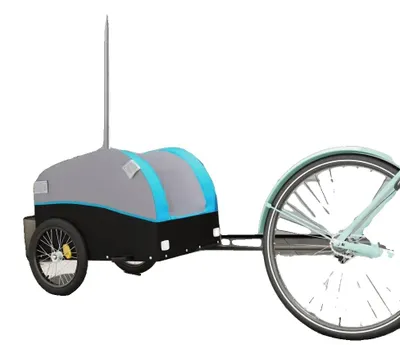 Obrázek produktu pro Přívěs na kolo, nosnost 30 kg, skládací konstrukce, barva: armádní zelená