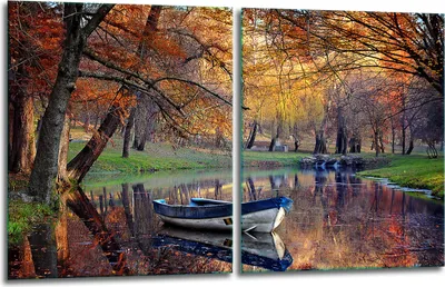 Produktbild von Herdabdeckplatten 2x40x52 Glaskeramikkochfeld 2-Teilig Glas Spritzschutz Landschaft