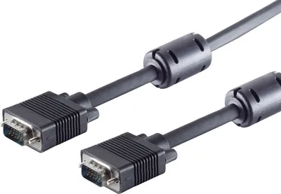 Wentronic - Cable de Monitor (Conector Macho HD de 15 Pines a Conector Macho HD de 15 Pines, XGA SVGA, 3 m), Color Negro 1 Pieza