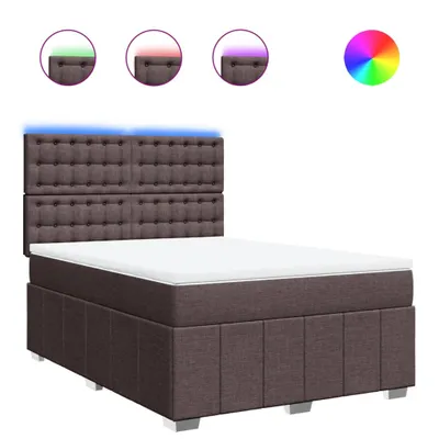 Produktbild von vidaXL Boxspringbett mit Matratze Dunkelbraun 140x200 cm Stoff