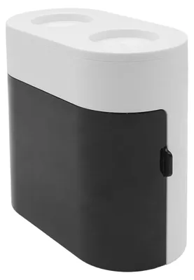 Immagine prodotto di Porta spazzolini da bagno da montare a parete con 2 dispenser per dentifricio - Nero