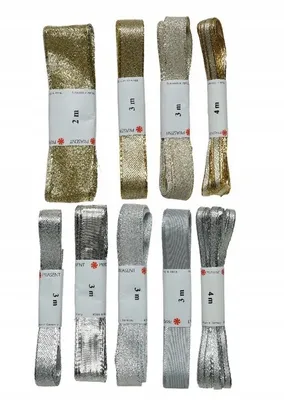 Produktbild von Dekoband für ein Geschenk, Gold und Silber