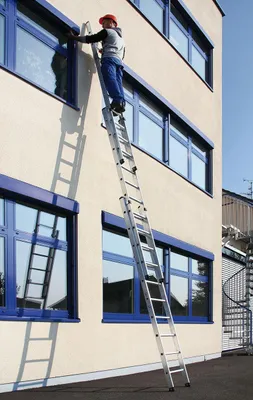 Produktbild von Günzburger Steigtechnik Sprossen-Schiebeleiter 3tlg. ohne Traverse 3 x 12 Sprossen - 020312