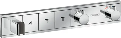 Image de hansgrohe RainSelect Thermostat encastré pour 3 utilisateurs avec support de douche intégré, chrome