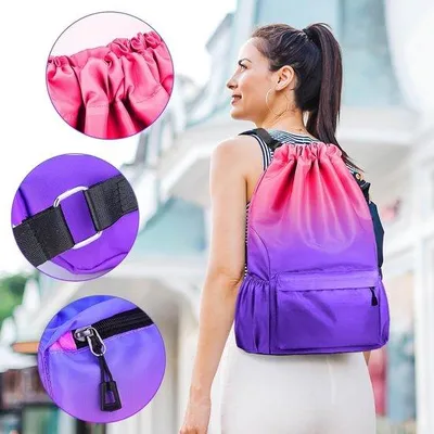Produktbild von Gohytal Sporttasche, Kordelzugtasche, Schwimmtasche für Mädchen, Jungen, Damen und Herren, wasserdicht, große Kapazität, Sporttasche, Turnbeutel für Kinder, Schwimmtasche, Turnbeutel, Reisetasche