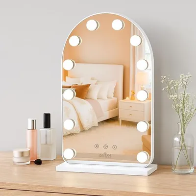 Imagen del producto de Espejo de maquillaje con iluminación LED, estilo Hollywood, de 52 cm