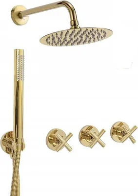 Produktbild von Silla | Duschset - Gold - Hochwertige Mischbatterie - Duschkopf - Regendusche