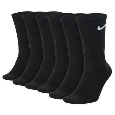 Produktbild von NIKE Uni Tennissocken, 6er Pack - Cushioned - Training Crew Socks, einfarbig, Logo Schwarz 38-42