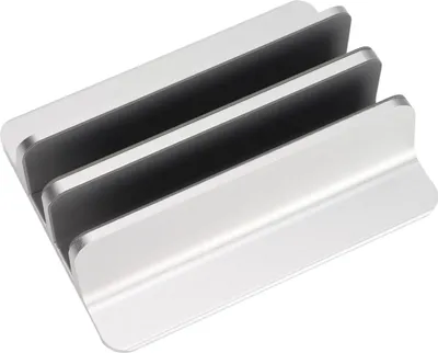 Image de Support vertical pour ordinateur portable à 2 fentes en alliage d'aluminium Support réglable pour ordinateur portable pour la maison, le bureau, la tablette et l'ordinateur portable