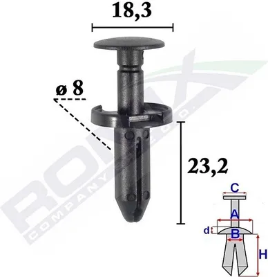 Produktbild von 10x ROMIX C70562 Clip Zier- / Schutzleiste motorseitig