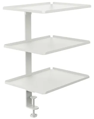 Zdjęcie produktu dla Boczny organizer do biurka na zacisk z półkami biały SPB147W