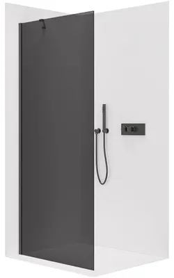 Obrázek produktu pro CERANO - Sprchová zástěna Walk-in Onyx Y L/P - 10 mm - černá matná, grafitové sklo - 100x200 cm
