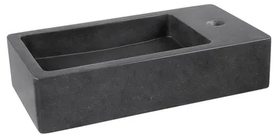 Obrázek produktu pro Umyvadlo Hura L 40x22 cm čedič černé