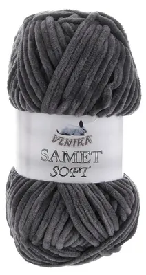 100g Strickgarn Samet Soft Chenille grau