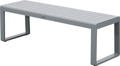 Produktbild von TPFGarden HOCKERBANK Darlington - Garten-Sitzbank mit pulverbeschichtetnm Aluminiumlatten, Farbe silbergrau, BxTxH: 41,5x138x44 cm