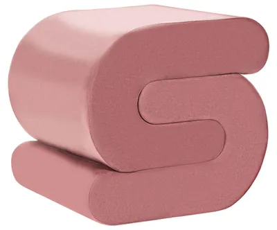 Produktbild von BELIANI Pouf Rosa Samt Gepolstert S-Form Modernes Design Fußhocker Sitzhocker für Wohnzimmer Schlafzimmer Flur