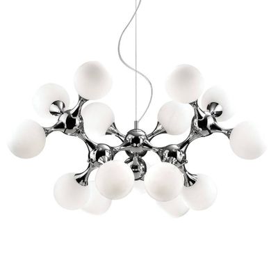 Ideal Lux Nodi Pendelleuchte mit 15 Kugelgläser Ø 100cm Designlampe Chrom
