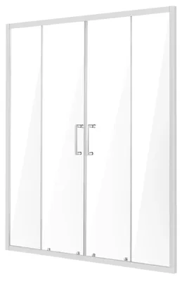 Zdjęcie produktu dla Drzwi prysznicowe przesuwne 1500mm 6mm szkło hartowane chrom nano