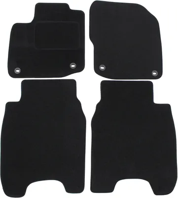 Image de Tapis De Sol Noir Velours Pour Honda Civic 2012-2016 4pcs, Ajustement précis, Base Antidérapante, Renforcée dans la Zone de la Pédale