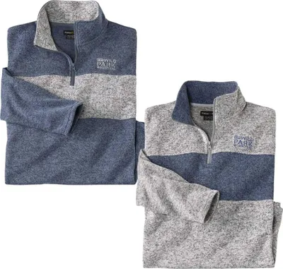 Imagen del producto de Atlas For Men - Suéter "Wild Park" para hombre (pack de 2) AF1574 (Talla L) (Azul/Gris)