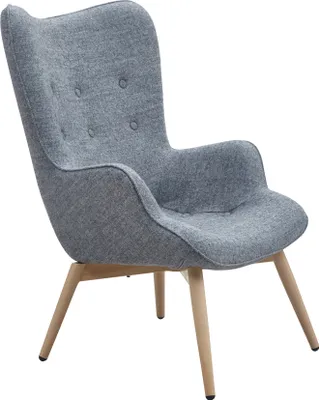 Produktbild von SalesFever Polstersessel Webstoff | Gestell Metall Holzoptik Eiche | B 80 x T 99 x H 92 cm | grau