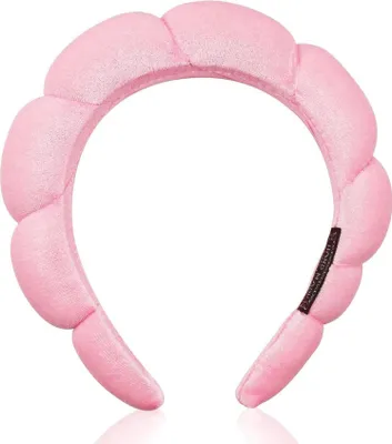 Immagine prodotto di Fascia per capelli da donna in spugna per il trucco e la cura della pelle nuvole rosa