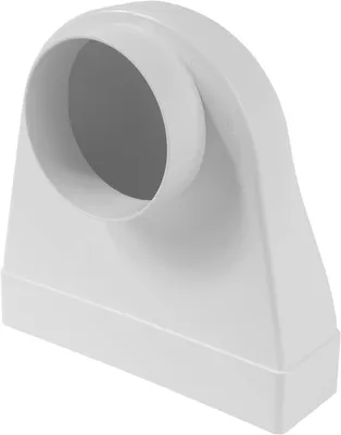 Imagen del producto de Conector para conducto de ventilación de 90°, 204 x 60 mm, conexión redonda de Ø 100 mm, fabricado en plástico ABS, para sistemas de ventilación