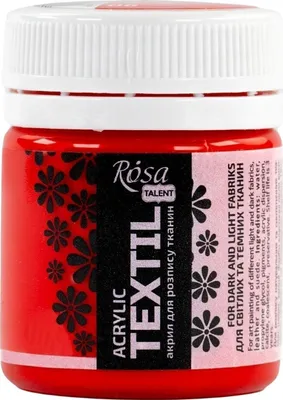Obrázok produktu pre Akrylová farba na textil, 20 ml, ROSA Talent – Červená (06)