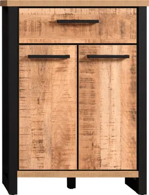 Produktbild von trendteam Garderobe Enna Garderobenkommode Mango/Schwarz, B/H/T 73/100/39 cm