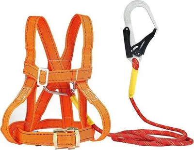 Image de Harnais d'escalade complet pour adultes, couleur orange - 3 mètres