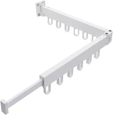 Image de Séchoir à linge pliable à deux étages, blanc, pour balcon ou salle de bain