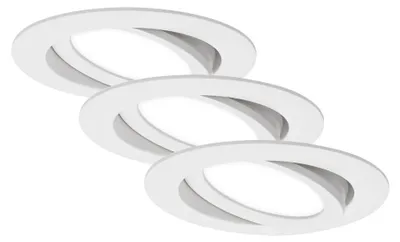 Immagine prodotto di Lampade da incasso a LED, set da 3, orientabili, IP23, 7 W, bianco, plastica, Ø 10,6 cm Briloner