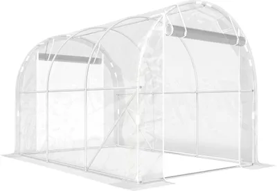 Produktbild von Polytunnel-Gewächshaus,begehbaresGewächshausmitverzinktemStahlrahmenundUV-beständigerPE-Abdeckung,transparent