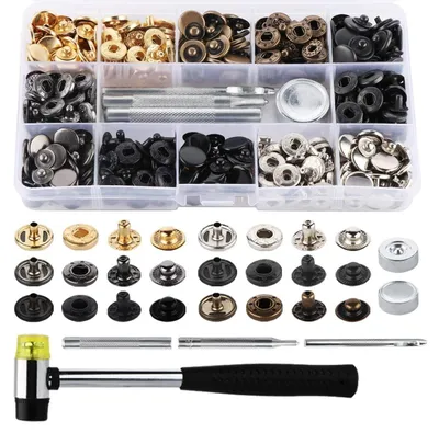 Produktbild von Solidchoice – 120 Sets Knöpfe mit Werkzeug für Kleidung