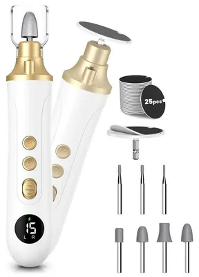 Produktbild von Elektrisches Nagelpflege Set 15in1 Maniküre Pediküre Set mit LED Licht 15 Stufen Akku Nagelfräser für Hände und Füße Zuhause Salon