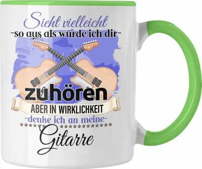 Produktbild von Trendation - Gitarren-Spieler Geschenk Tasse Gitarren Liebhaber Geschenkidee Lustiger Spruch (Grün)