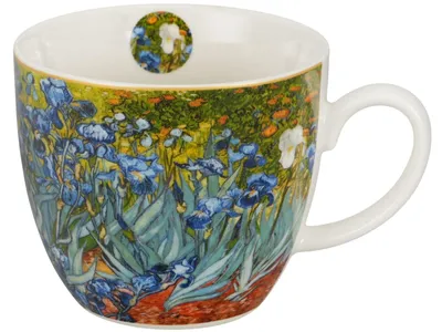 Image de Tasse à café Duo, en porcelaine, capacité de 460 ml, présentée dans un coffret cadeau "Van Gogh, Iris"