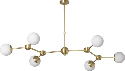 Produktbild von Deckenleuchte aus Metall und Glas Moonlight 6 Strahler Gold