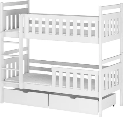 Produktbild von Kinder Etagenbett 80x180 cm Kiefer weiß KANGRU-162