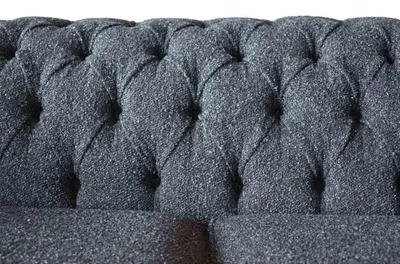 Produktbild von Graue Chesterfield 3 Sitzer Grau Textil Design Couchen Polster Sofas
