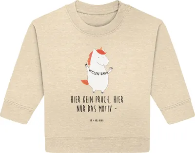 Produktbild von Mr. & Mrs. Panda Organic Baby Pullover Einhorn Dankeschön 24. - 36. Monat - Natural Raw - Geschenk, Danke, Bullover, Vielen Dank, Einhörner, Danksagung, Unicorn