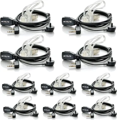 Obrázek produktu pro Retevis sluchátko Vysílačka 2 Pin Tube sluchátka kompatibilní s vysílačkou RT24 RT27 RT22 RT622 RT617 RT618 RT619 Baofeng BF-88E BF-888S Tyhbelle BF-88E Kenwood (10 ks)