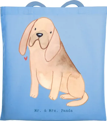 Produktbild von Mr. & Mrs. Panda canvas tasche Bloodhound Lebensretter - Sky Blue - Geschenk, Stoffbeutel, festivaltasche, Bluthund, Shopping, St. Hubertushund, beutel baumwolle